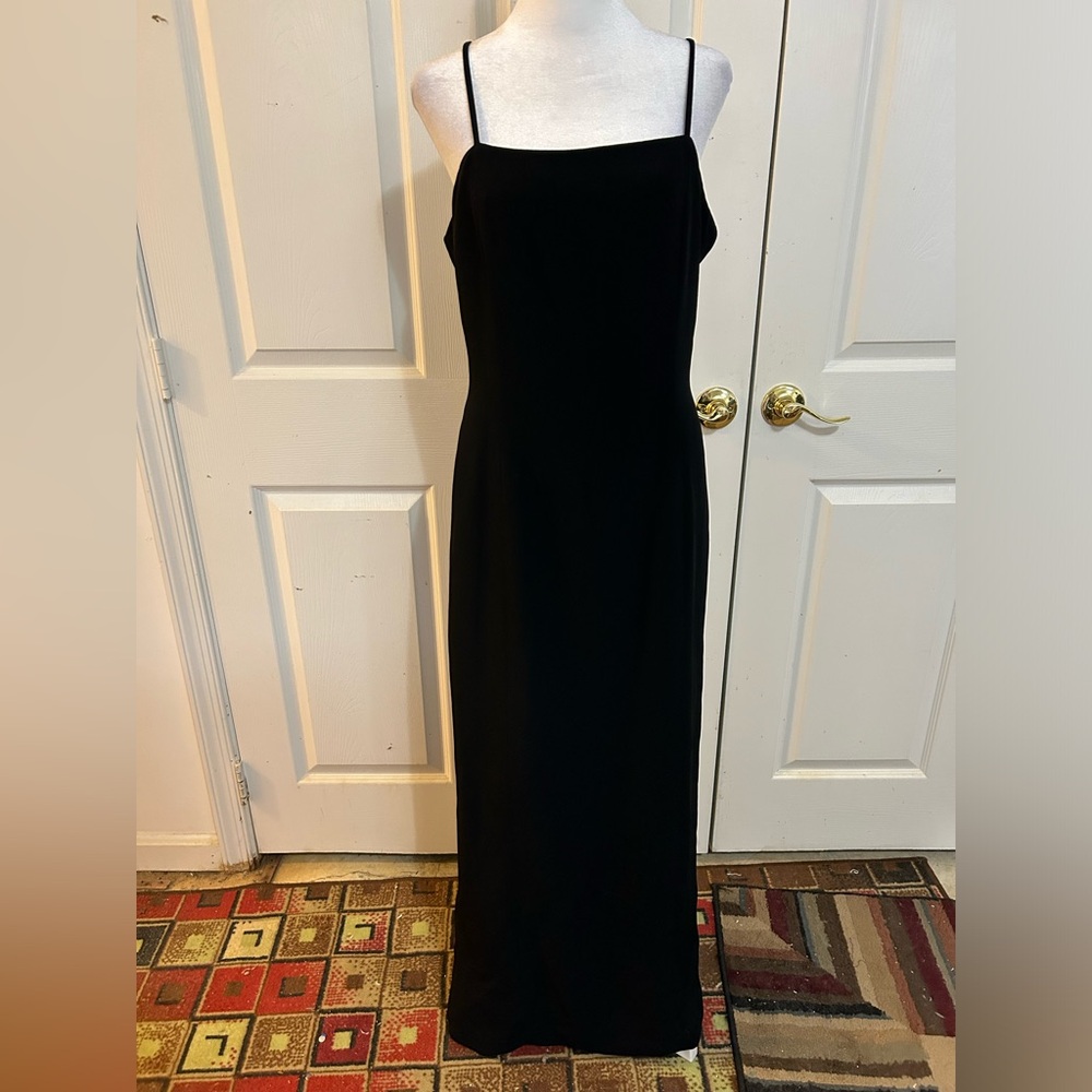 Vintage Arthur Doucette black column dress, size 10